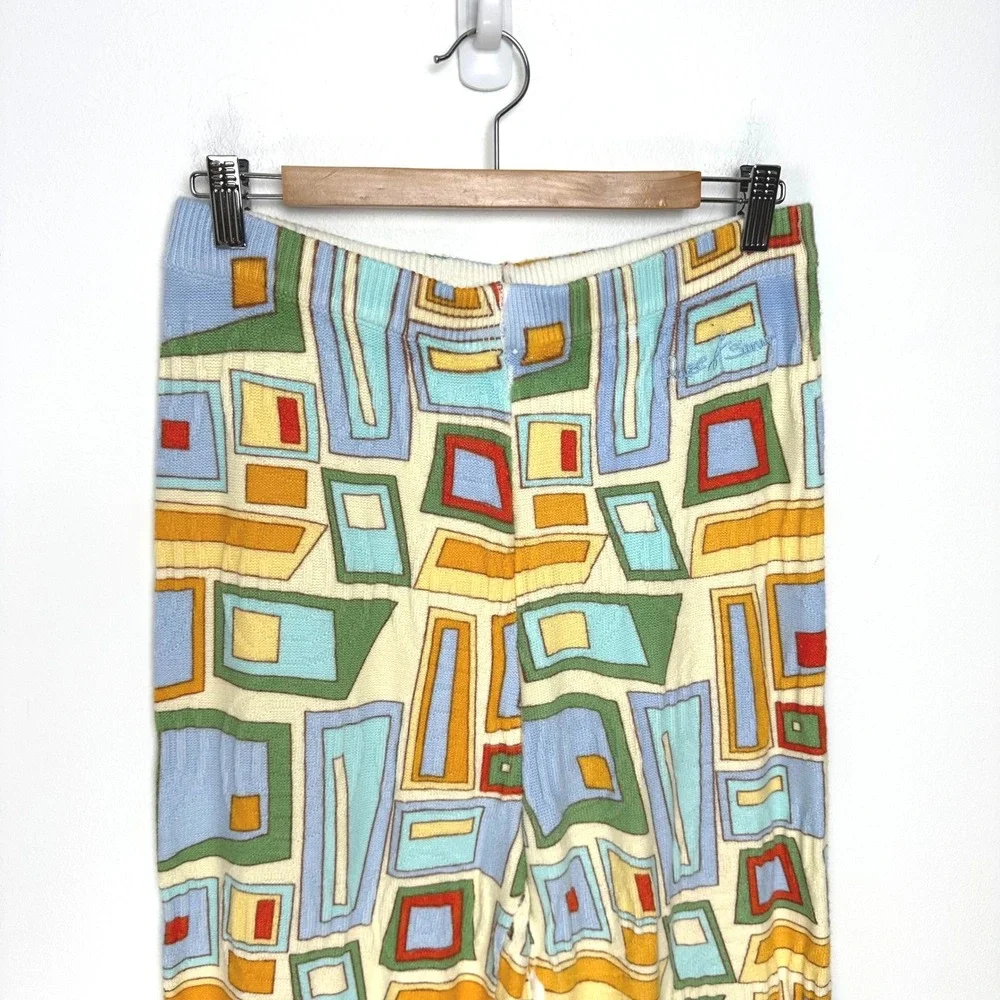 House of Sunny Pepperland Pants Multi Color Geometric‎ Knit Trousers Size 8